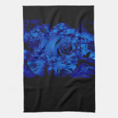 Zwarte en blauwe keukenhanddoeken voor Abstract Ro (Verticaal)