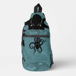 Zwarte en blauwe Kraken van het Deep Design Sling Bag