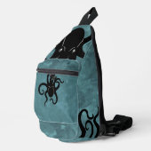 Zwarte en blauwe Kraken van het Deep Design Sling Bag (Rechterhoek)