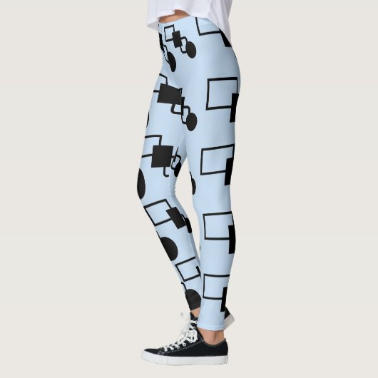 Zwarte en blauwe Leggings (Links)