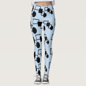 Zwarte en blauwe Leggings (Voorkant)