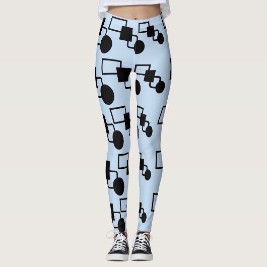 Zwarte en blauwe Leggings (Voorkant)