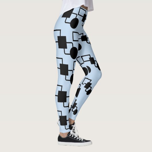 Zwarte en blauwe Leggings (Rechts)