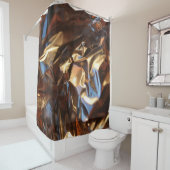 Zwarte en blauwe leren jasje douchegordijn (In situ)