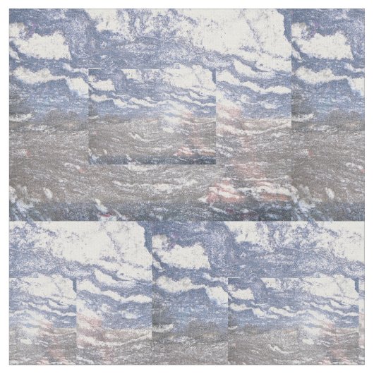 Zwarte en blauwe marmer katoen stof (Close Up)