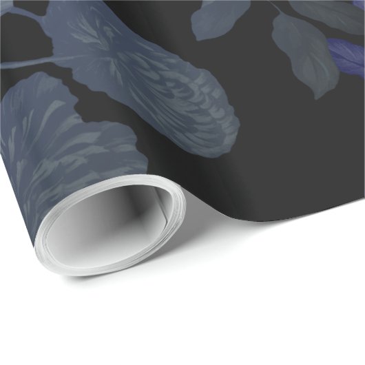 Zwarte en blauwe, moderne  heilbot cadeaupapier (Rol Hoek)