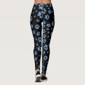 Zwarte en Blauwe Poot Print Dames Yoga Broek Leggings (Achterkant)