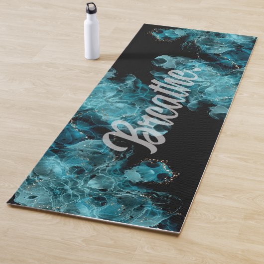 Zwarte en blauwe rook yoga mat (In situ)