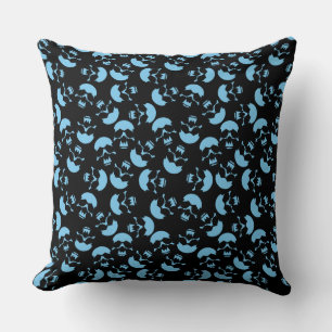 Zwarte en blauwe schedel Patroon Kussen