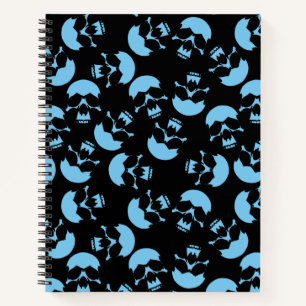 Zwarte en blauwe schedel Patroon Notitieboek