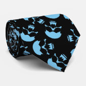 Zwarte en blauwe schedel Patroon Stropdas (Opgerold)