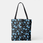 Zwarte en blauwe schedel Patroon Tote Bag (Achterkant)