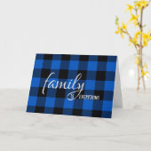 Zwarte en blauwe spelige schoonzoon-op-doosdagkaar kaart (Gele Bloem)