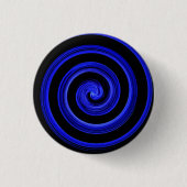 Zwarte en blauwe spiraal ronde button 3,2 cm (Voorkant)