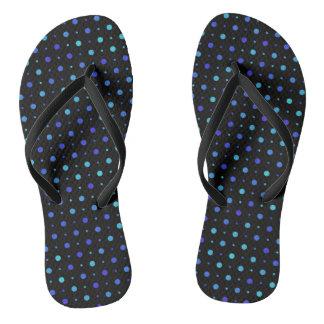 Zwarte en blauwe Stippen Teenslippers
