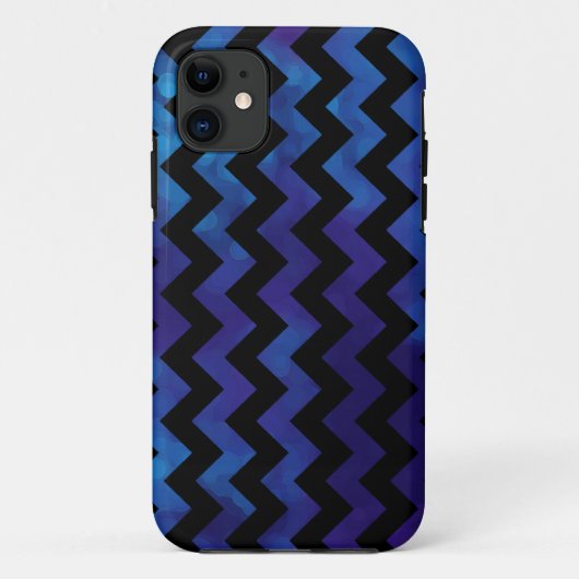 zwarte en blauwe strepen Case-Mate iPhone case (Achterkant)