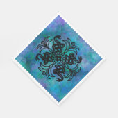 Zwarte en blauwe tribale slang servet (Hoek)