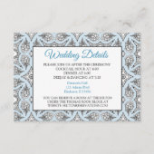 Zwarte en blauwe trouwkaart voor Mandala Informatiekaartje (Voorkant)