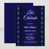 Zwarte en blauwe verjaardag kaart (Voorkant / Achterkant)