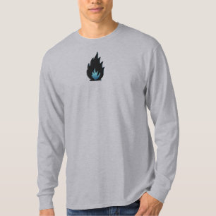 Zwarte en blauwe vlam t-shirt