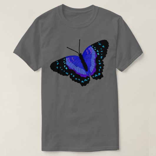 Zwarte en blauwe vlinder 3 t-shirt (Design voorkant)