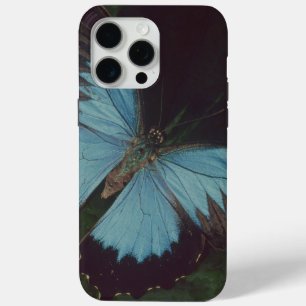 Zwarte en blauwe vlinder iPhone 15 pro max hoesje