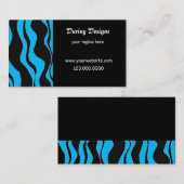 Zwarte en blauwe Zebra afdrukken Visitekaartje (Voorkant / Achterkant)