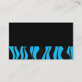 Zwarte en blauwe Zebra afdrukken Visitekaartje (Achterkant)