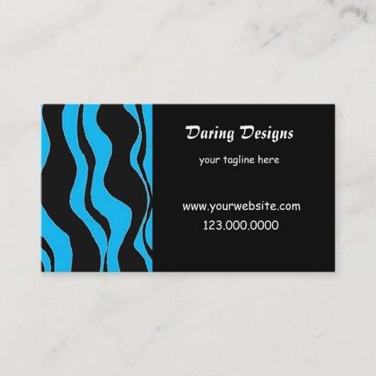 Zwarte en blauwe Zebra afdrukken Visitekaartje (Voorkant)