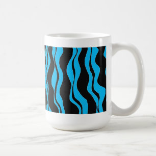 Zwarte en blauwe zebra streep koffiemok