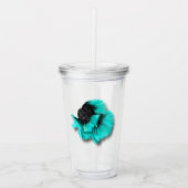 Zwarte en Blauwgroen bètavis Acryl Drinkbeker (Voorkant)