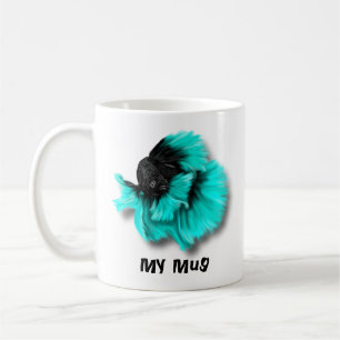 Zwarte en Blauwgroen bètavis Koffiemok