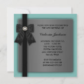 Zwarte en Blauwgroen blauwe zoete 16-jarige partij Kaart (Achterkant)