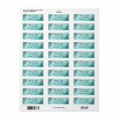 Zwarte en Blauwgroen Elegant Script Return-labels Etiket (Full Sheet)