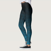 Zwarte en Blauwgroen Grunge Ombre Textuur Leggings (Links)