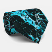 Zwarte en Blauwgroen marmer, Stropdas (Opgerold)