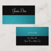 Zwarte en Blauwgroen stripte Visitekaartjes (Voorkant / Achterkant)