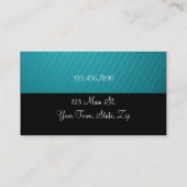 Zwarte en Blauwgroen stripte Visitekaartjes (Achterkant)