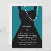 Zwarte en Blauwgroen Tuxedo Formele Uitnodiging, M Kaart (Achterkant)