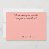 Zwarte en Blush  Floral sparen de Datum Kaart (Achterkant)