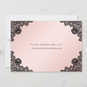 Zwarte en Blush Rustieke Bloemen Kant Trouwen Save The Date (Achterkant)