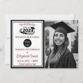 Zwarte en Bourgogne klasse van 2023 Afstuderen Kaart (Voorkant)