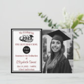 Zwarte en Bourgogne klasse van 2023 Afstuderen Kaart (Staand voorkant)