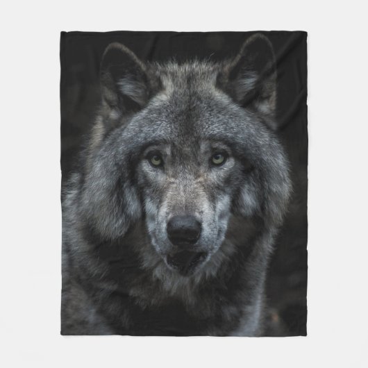 ZWARTE EN BROEIENDE WOLF-SCHIJVEN FLEECE DEKEN (Voorkant)