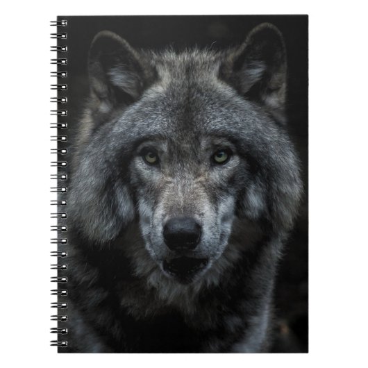 ZWARTE EN BROEIENDE WOLF-SCHIJVEN NOTITIEBOEK (Voorkant)