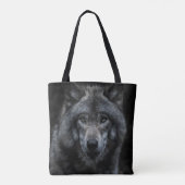 ZWARTE EN BROEIENDE WOLF-SCHIJVEN TOTE BAG (Achterkant)