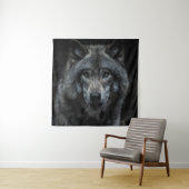 ZWARTE EN BROEIENDE WOLF-SCHIJVEN WANDKLEED (In situ)