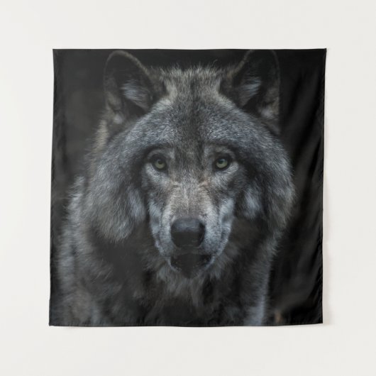 ZWARTE EN BROEIENDE WOLF-SCHIJVEN WANDKLEED (Voorkant)