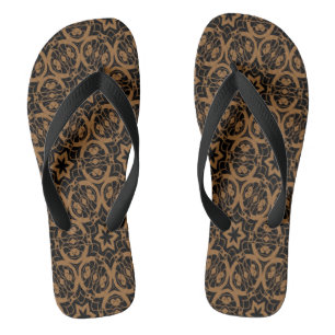 Zwarte en Bronze oliën 2675 Teenslippers
