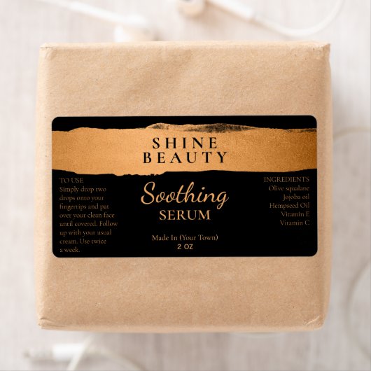 Zwarte en Bronze-serumlabels Etiket (Insitu)